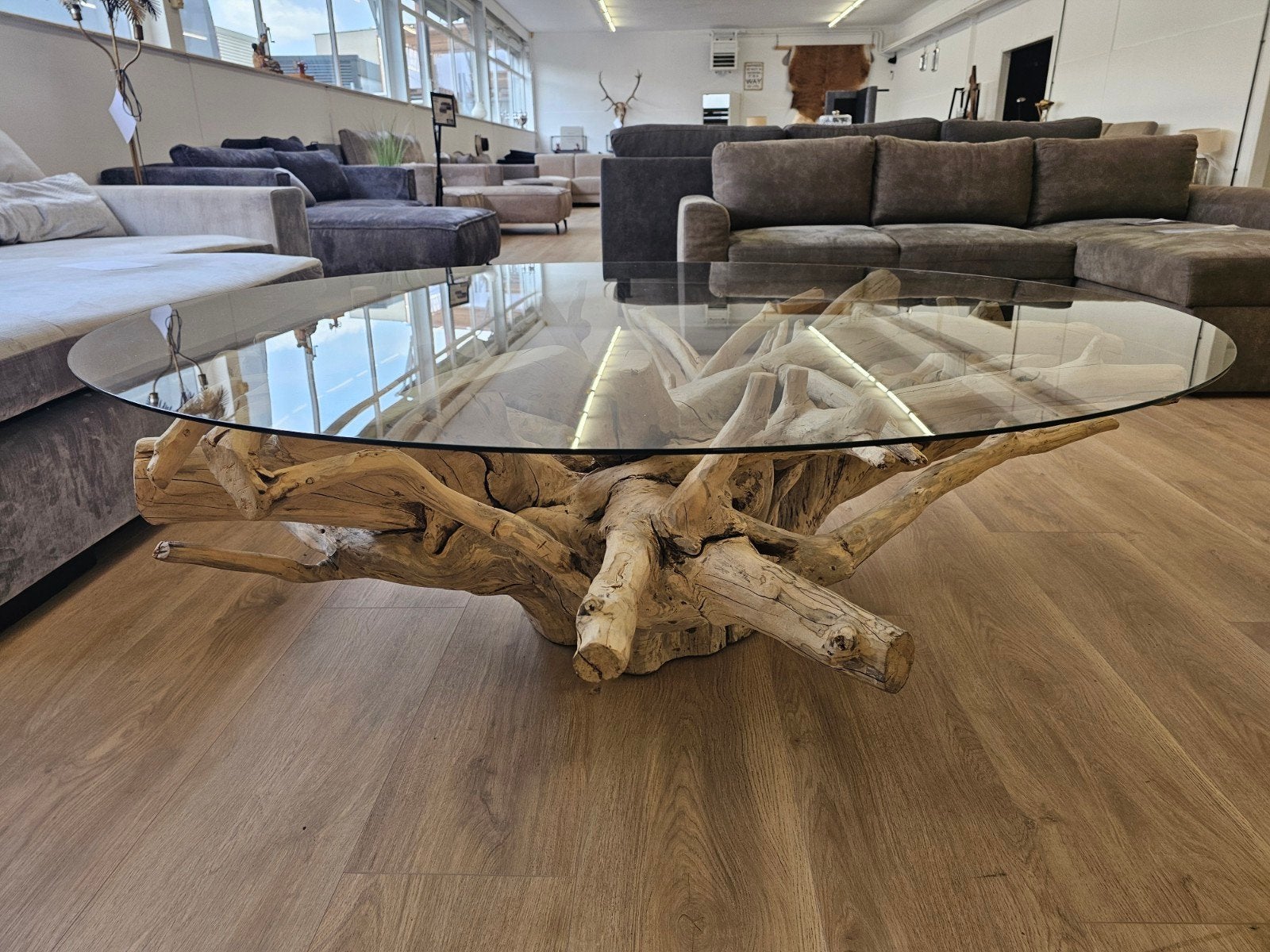 Salontafel  - Eculuptus Hout, 200 cm of meer, Zo goed als nieuw, Info@homefriesland.nl, Kelvinstraat 6 8912BA