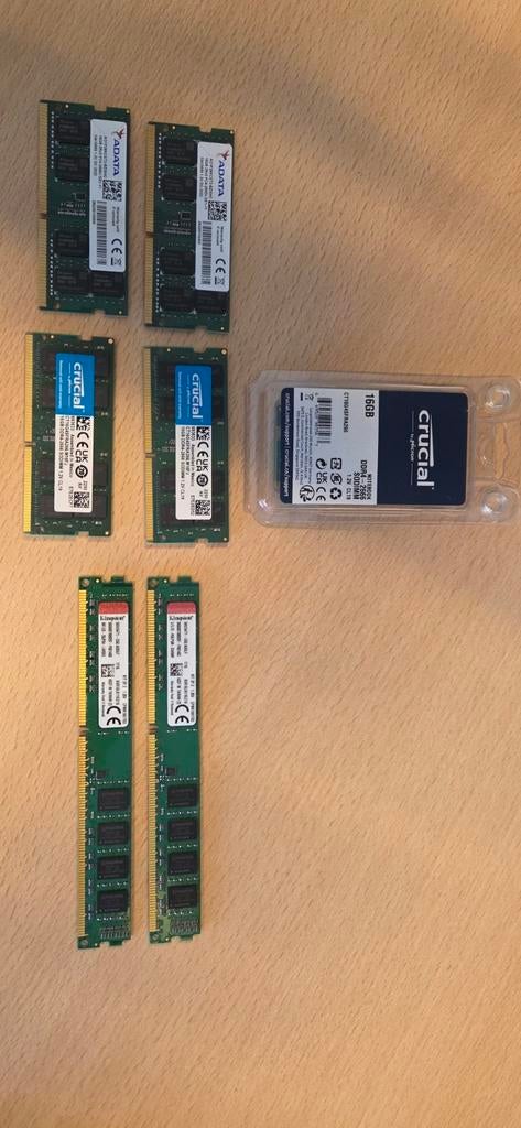 RAM. Echt goedkoop! Crucial, ADATA (DDR4) & Kingston (DDR3L), Computers en Software, RAM geheugen, Ophalen of Verzenden