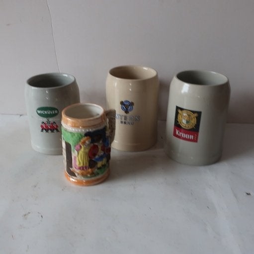Bierpul mok bierkrug Kroon Stern brau Wickuler SET PRIJS, Ophalen of Verzenden, Gebruikt, Pul(len), Overige merken