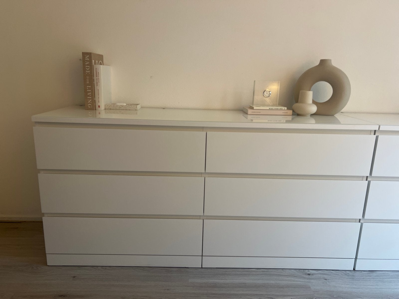 IKEA malm ladekast met 6 laden - incl glasplaat, Ophalen, Overige materialen, 5 laden of meer, 150 tot 200 cm