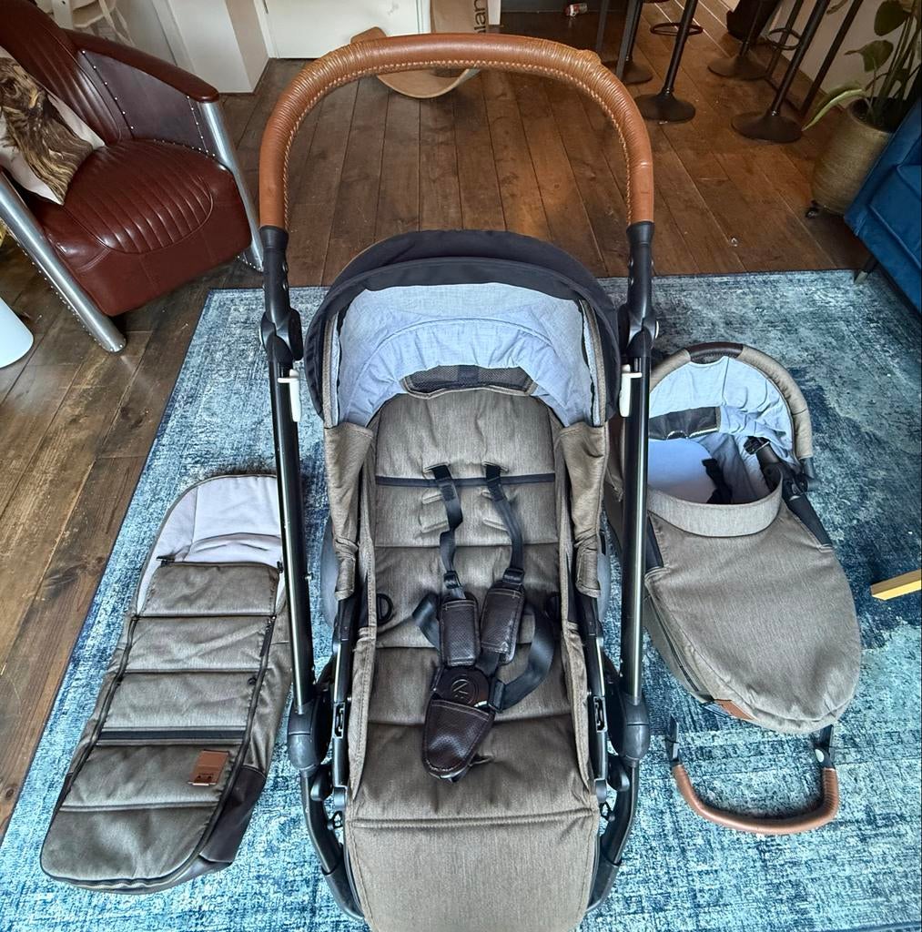 Mutsy Evo Industrial Olive Green kinderwagen compleet, Kinderen en Baby's, Kinderwagens en Combinaties, Gebruikt, Combiwagen, Mutsy