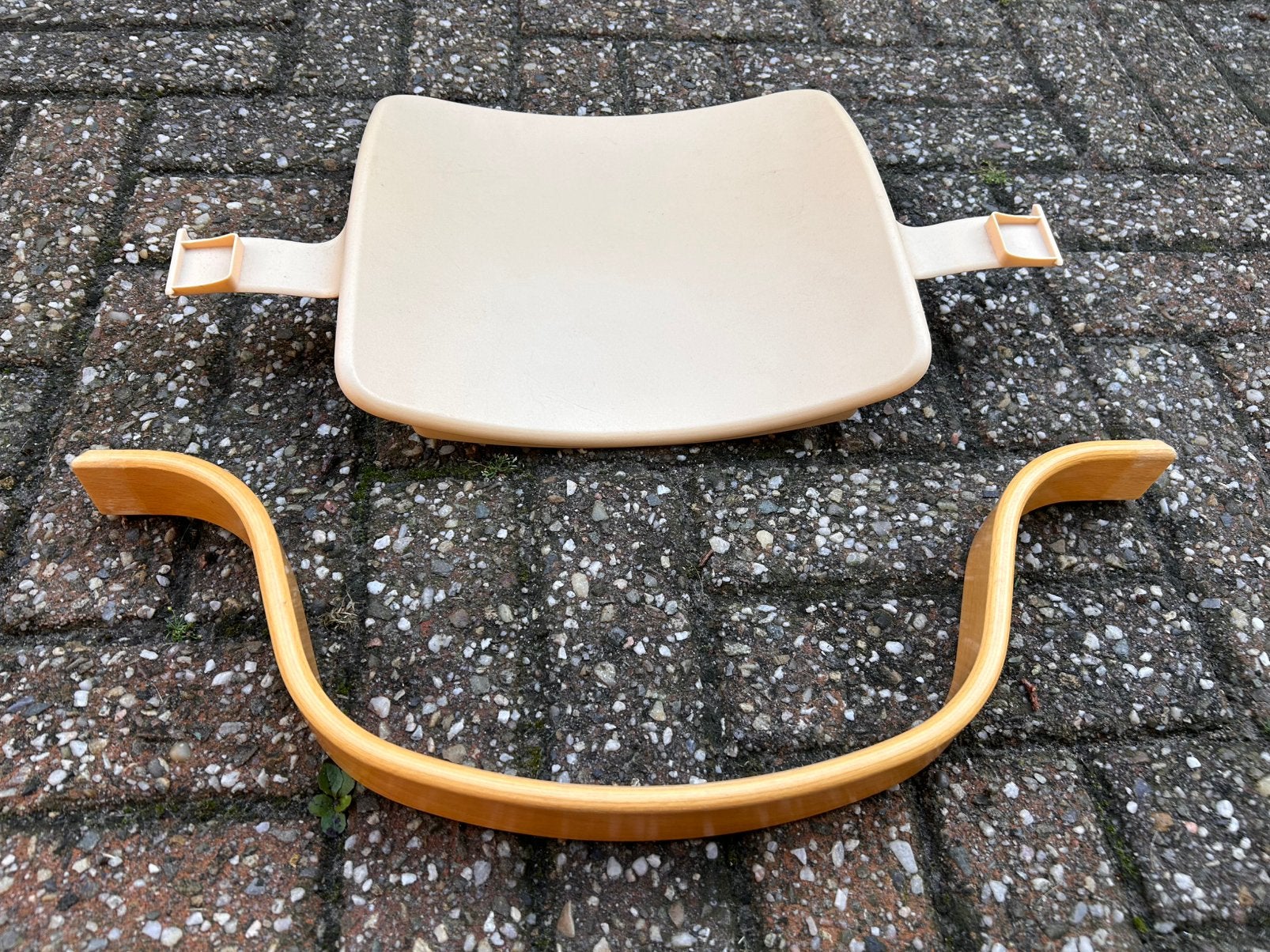 Stokke rugleuning + houten veiligheidsbeugel, Ophalen of Verzenden, Zo goed als nieuw, Meegroeistoel
