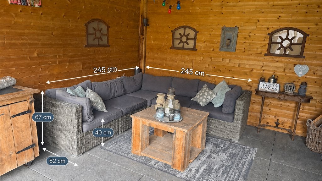 loungebank, hoekbank tuin., Tuin en Terras, Tuinsets en Loungesets, Ophalen, 5 zitplaatsen, Kunststof, Gebruikt