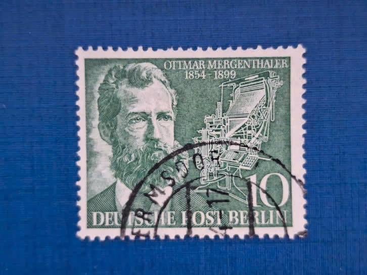 Postzegel Berlijn 1954 Otmar Mergenthaler 15-05, Ophalen of Verzenden, BRD, Gestempeld