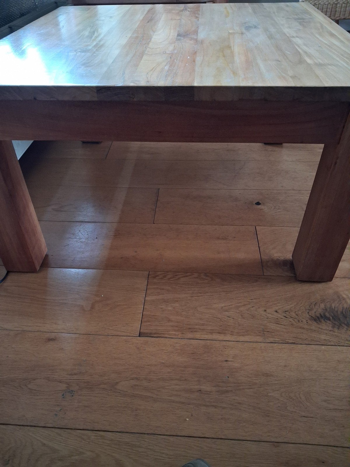 Salontafel van massief hout met lade, Ophalen, Gebruikt, 50 tot 100 cm, 50 tot 100 cm