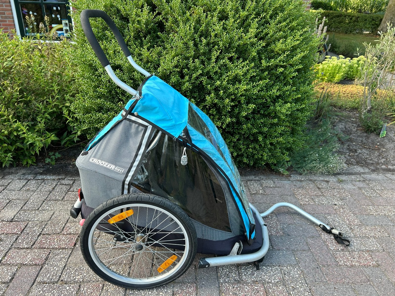 Croozer Kid for 1 - Kinderkar met wandelset en fietsbeugel, Ophalen, Gebruikt, Vering, 20 tot 40 kg