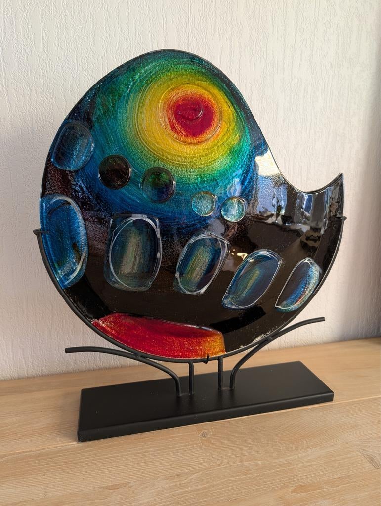 GILDE Sunrise XL Glass Art Vaas, Huis en Inrichting, Woonaccessoires | Vazen, Ophalen, Overige kleuren, 50 tot 75 cm, Glas