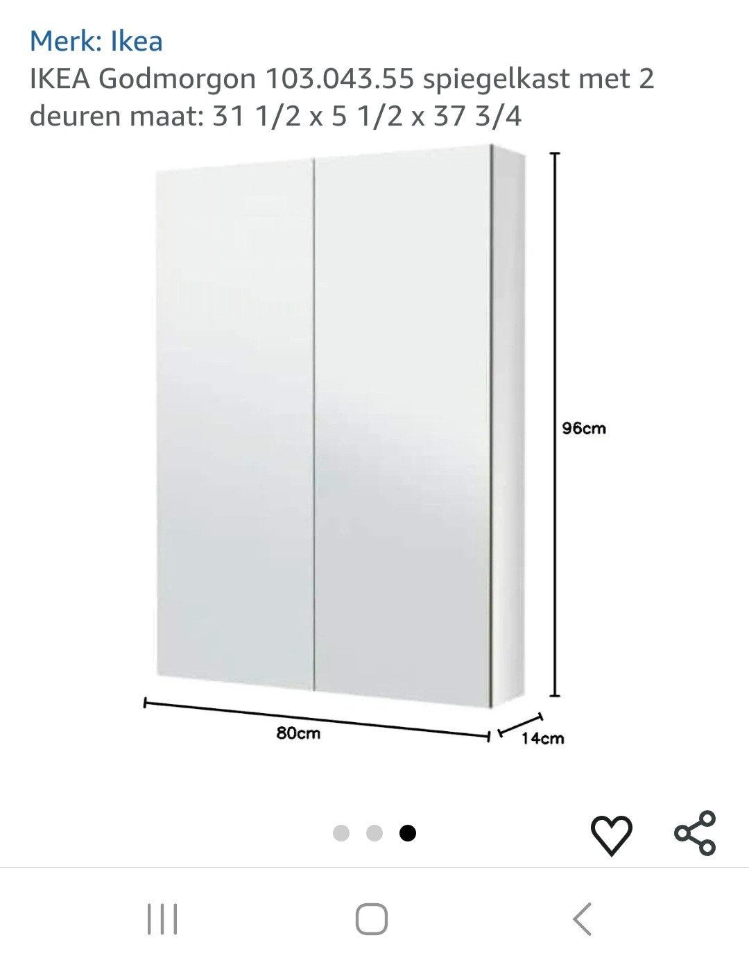 badkamer spiegelkast, Ophalen, Spiegelkast, Nieuw, 50 tot 100 cm