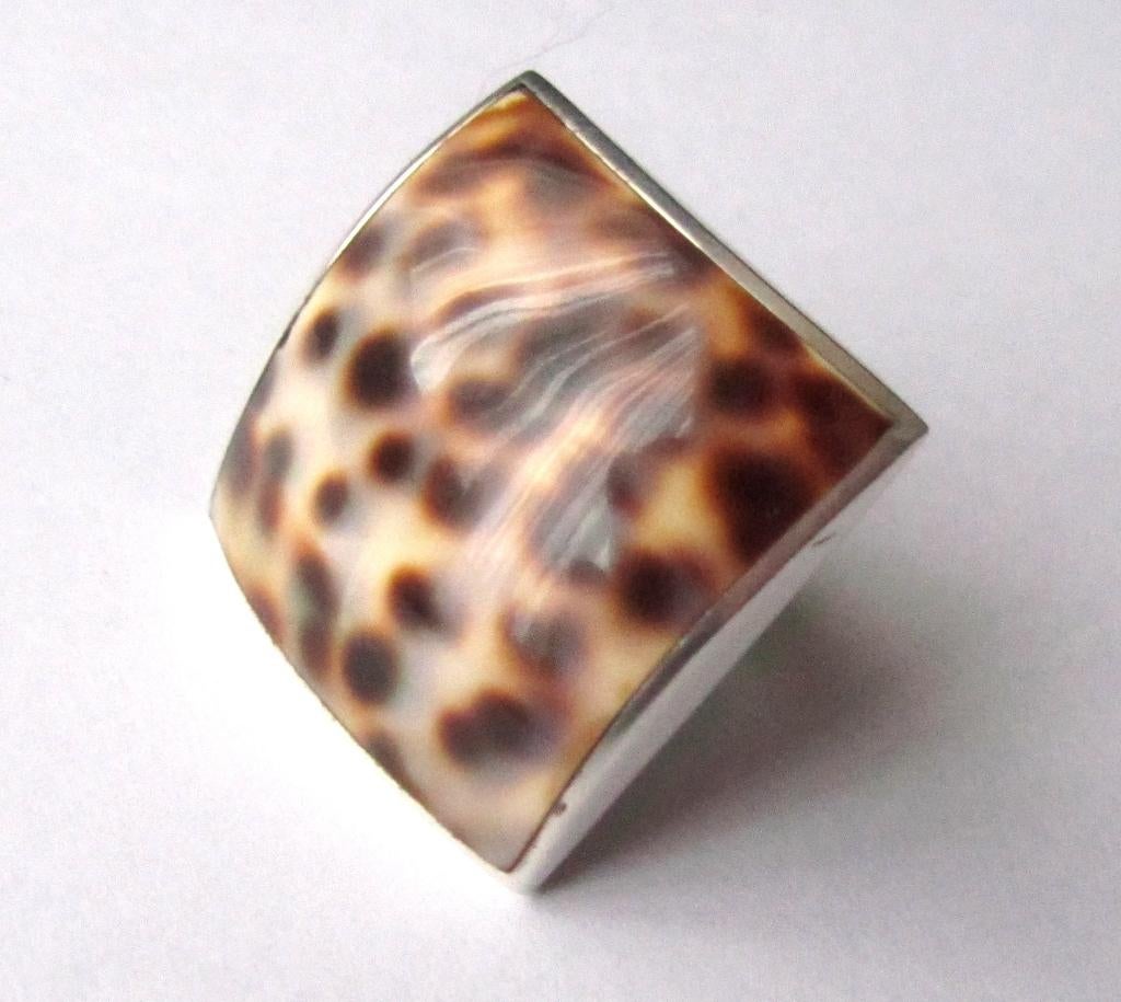 Prachtige 925 zilveren ring parelmoer Abalone mt. 16, Ophalen, Zilver, Ring, Met edelsteen