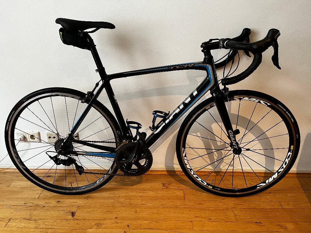 Giant TCR racefiets met Shimano schoenen maat 45, Ophalen, 28 inch, Gebruikt, Velgrem