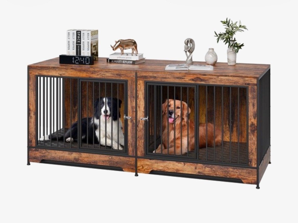 Dubbele bench met tussenschot, Dieren en Toebehoren, Ophalen, Nieuw