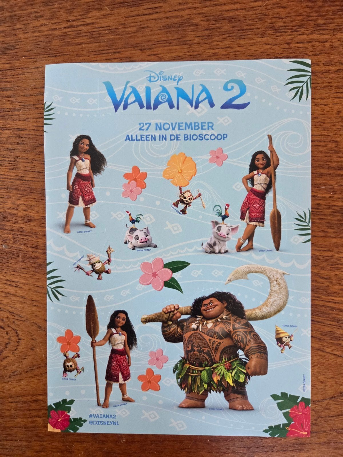 Disney Vaiana moana 2 Stickervel Promotie Bioscoop Nieuw, Ophalen, Overige figuren, Nieuw, Plaatje of Poster