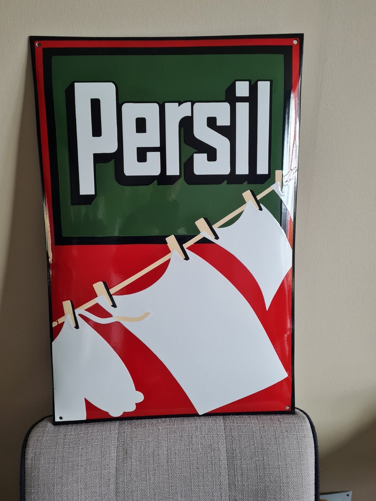persil jaren 80 emaille bord, Ophalen of Verzenden, Zo goed als nieuw, Reclamebord