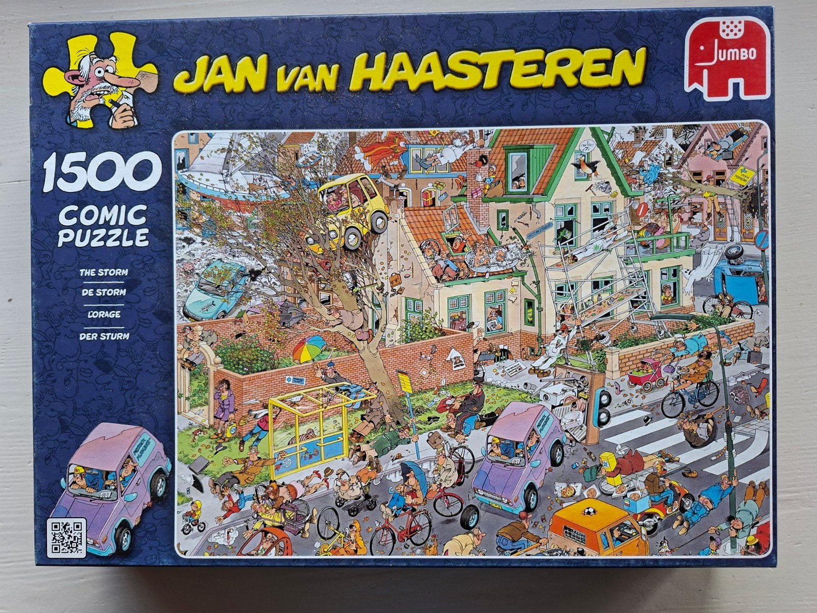 Jan van Haasteren - De Storm - 1500 stukjes - Gebruikt, Hobby en Vrije tijd, Denksport en Puzzels, Ophalen of Verzenden, 500 t/m 1500 stukjes