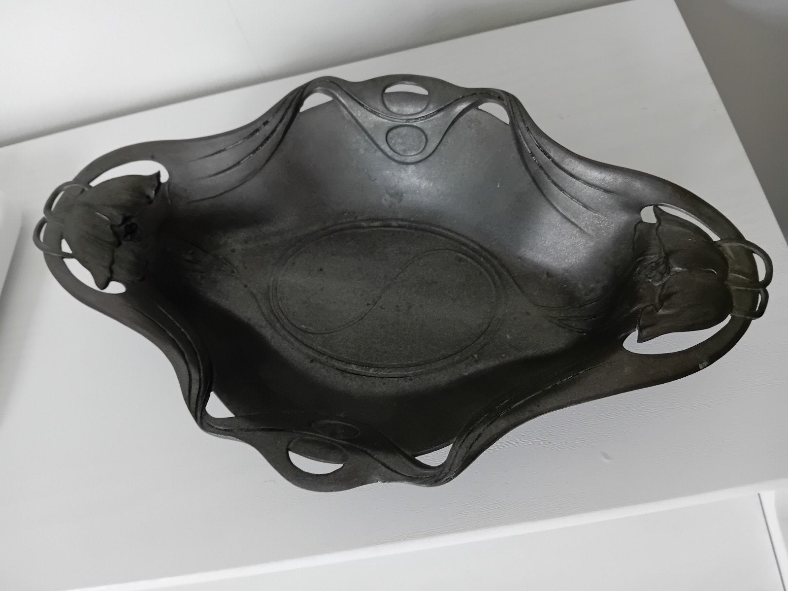 Tinnen Jugendstil Schaal - Friedrich Adler voor Orivit, Antiek en Kunst, Ophalen of Verzenden
