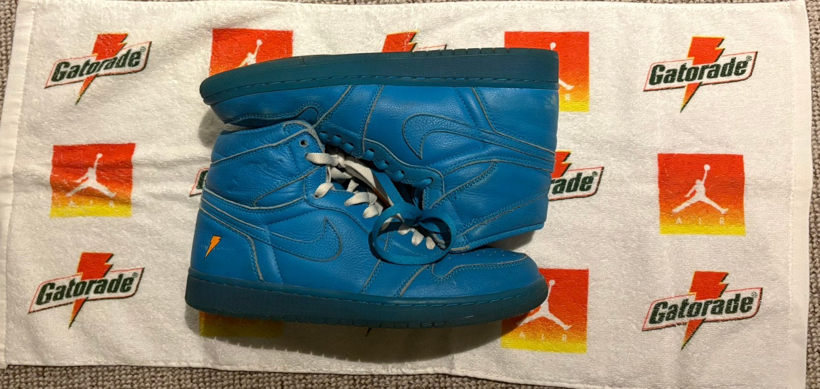 Jordan 1High Gatorade, Kleding | Heren, Schoenen, Blauw, Ophalen of Verzenden, Sneakers of Gympen, Gedragen