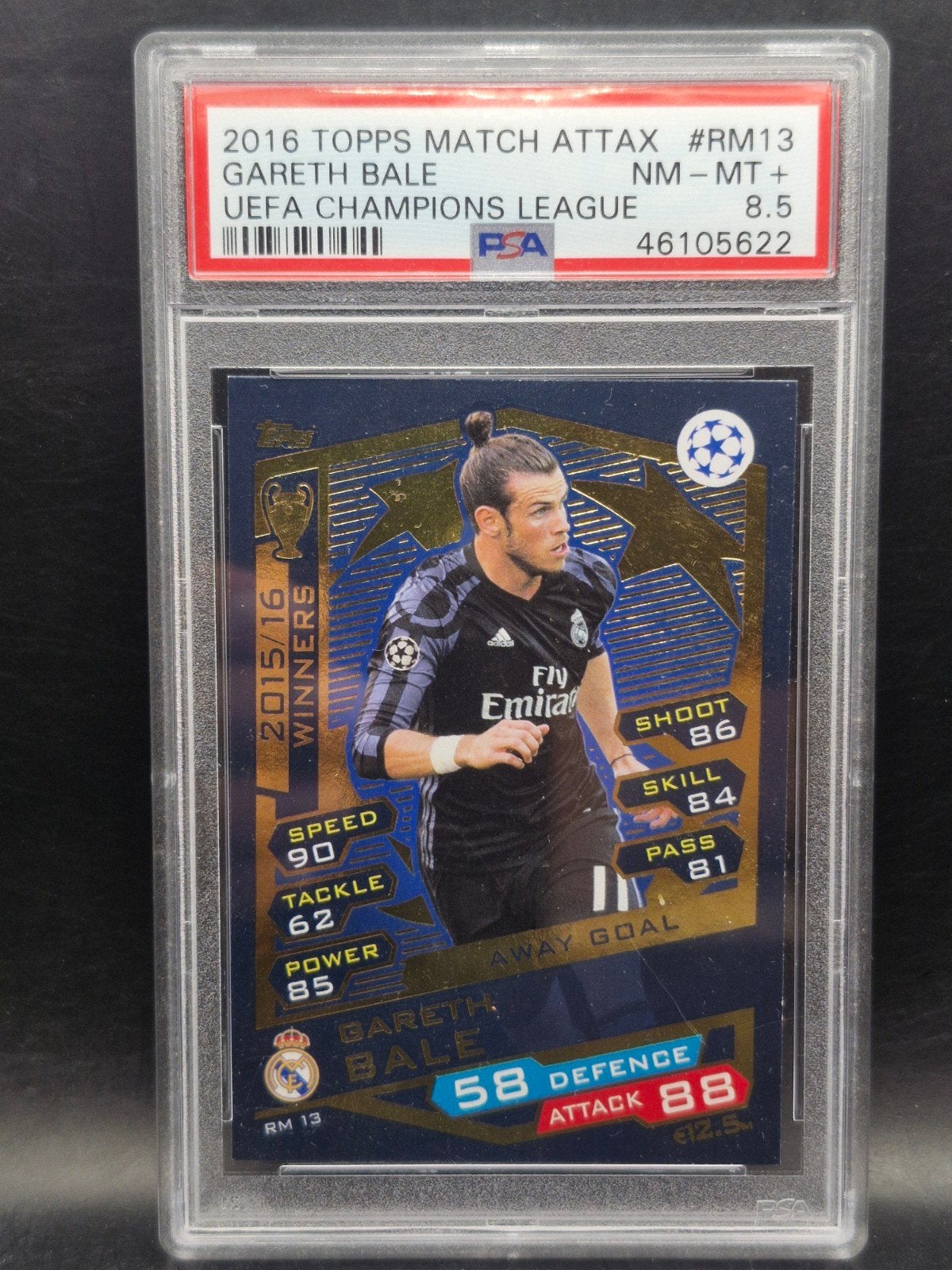 PSA 8.5 Gareth Bale 2016 Topps Match Attax UEFA, Verzenden, Zo goed als nieuw, Losse kaart
