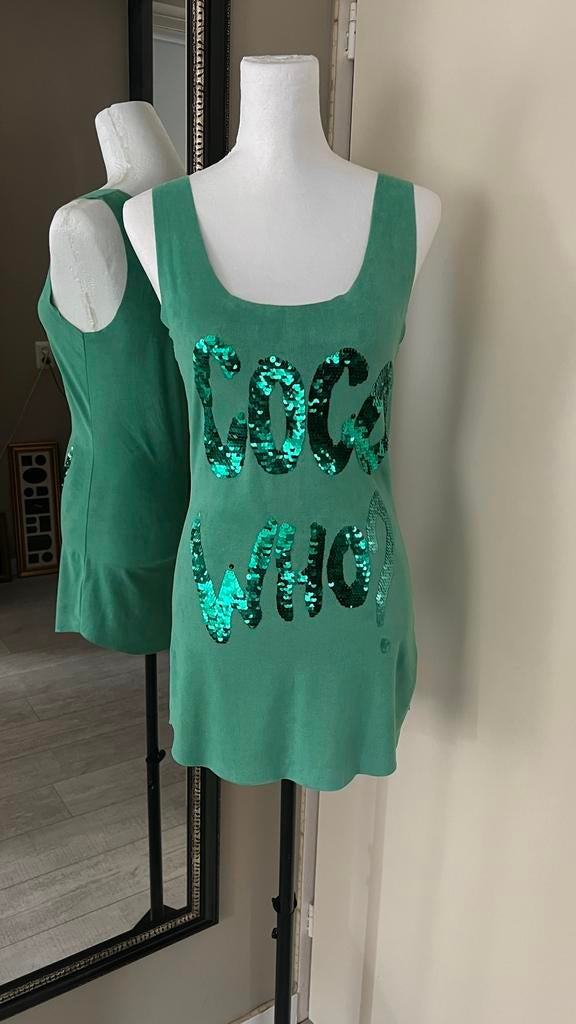 Ambika lange top met pailletten - Maat S, Kleding | Dames, Tops, Ophalen of Verzenden, Zo goed als nieuw, Groen, Maat 36 (S)