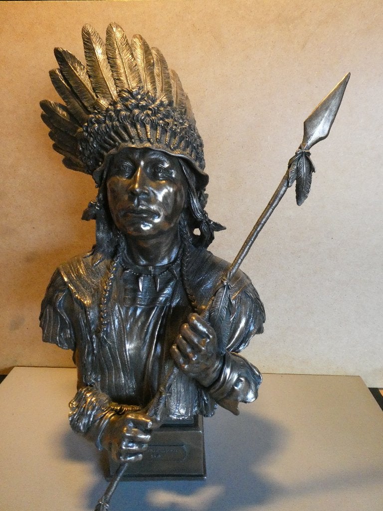 VERONESE DESIGN: borstbeeld INDIAANS OPPERHOOFD /nieuwst/€20, Ophalen of Verzenden, Zo goed als nieuw, Mens