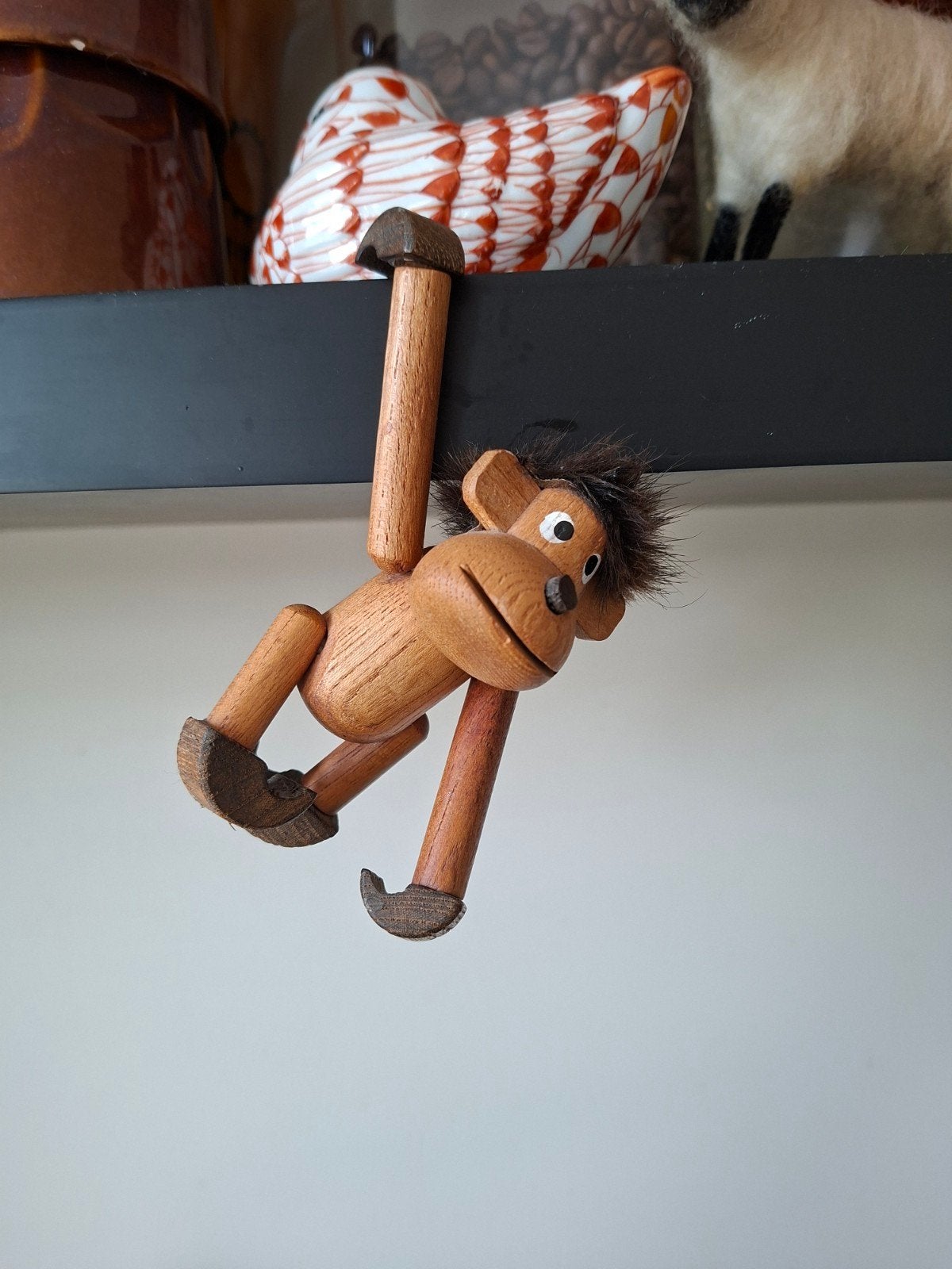 Vintage Houten Hangaap - Kay Bojesen Stijl - Scandinavisch, Ophalen of Verzenden