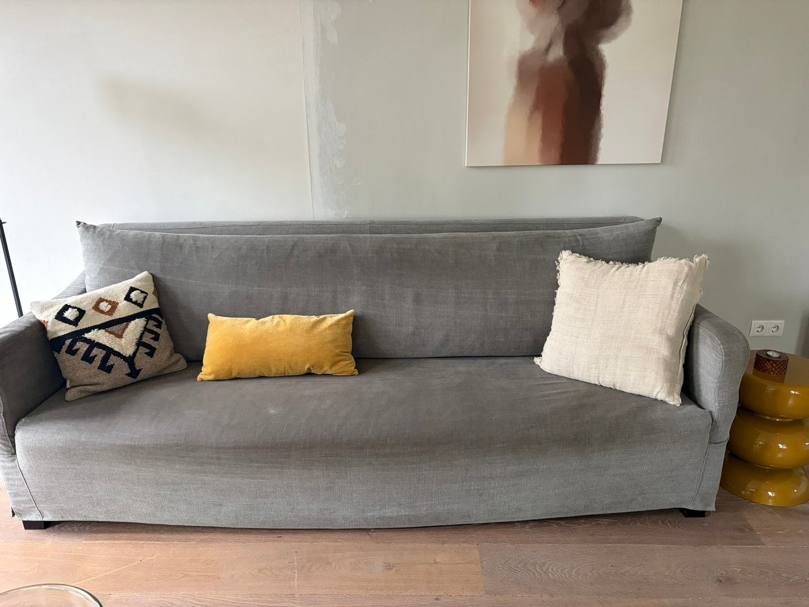 Landelijke bank Milano 4 persoons met losse hoes, Ophalen, Tweepersoons, 75 tot 100 cm, Zo goed als nieuw