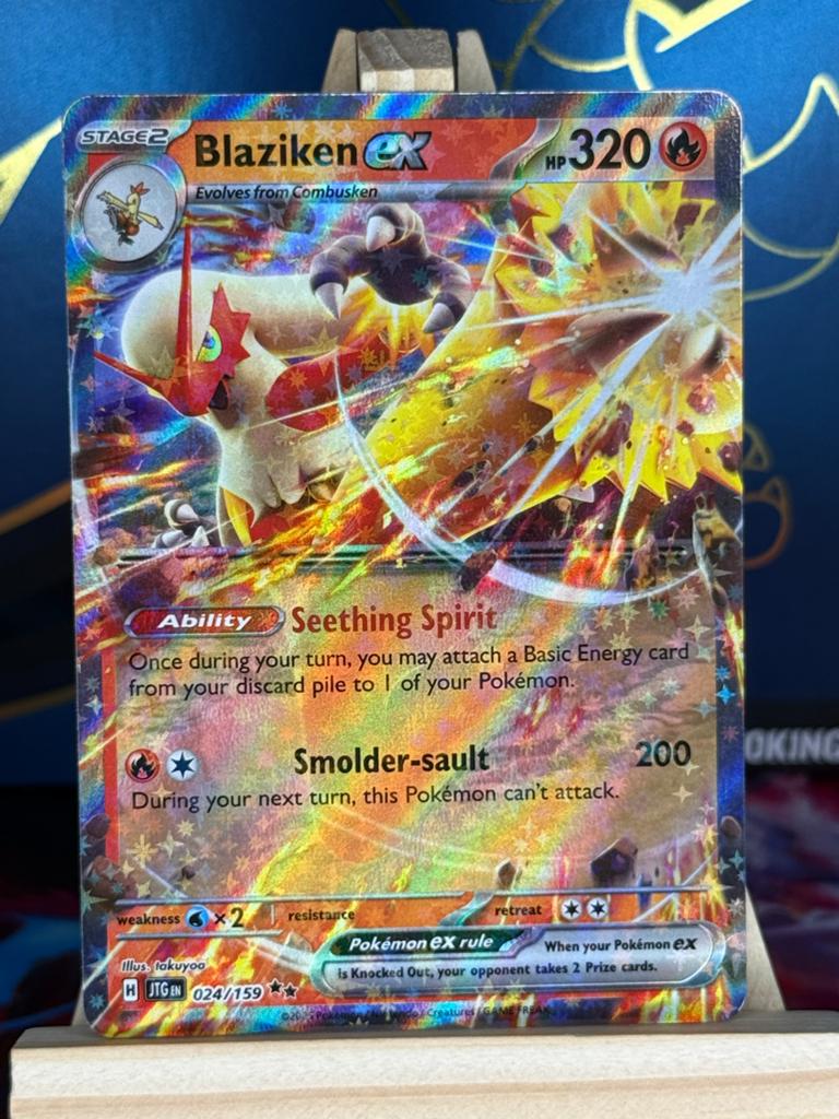 Blaziken ex #24 | Pokemon Journey Together, Ophalen of Verzenden, Zo goed als nieuw, Losse kaart, Foil