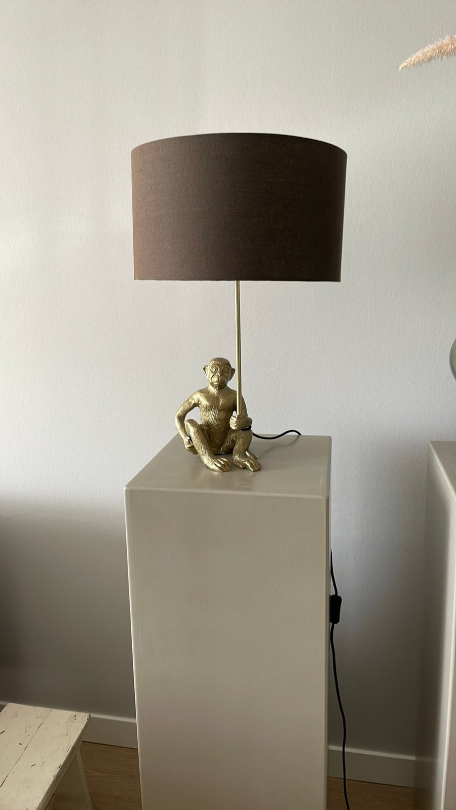 Mooie stevige unieke lamp met aap, Ophalen, Zo goed als nieuw, Metaal