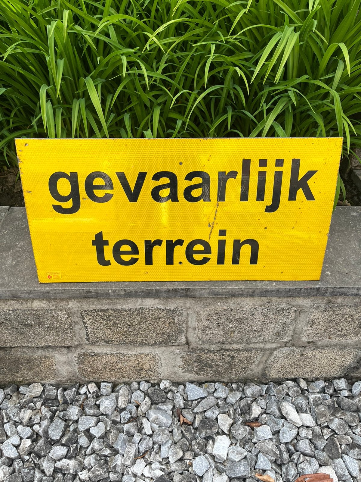 Waarschuwingsbord “Gevaarlijk terrein”, ?, Zo goed als nieuw, ?, ?