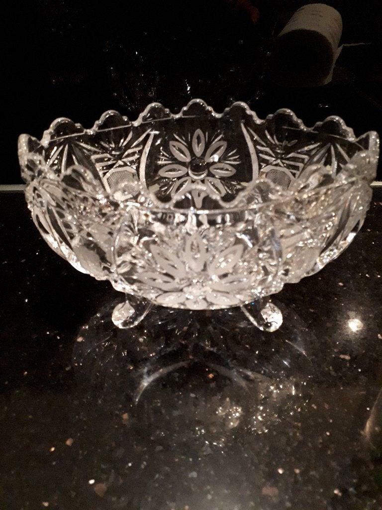 Kristallen schaal, Antiek en Kunst, Antiek | Glas en Kristal, Ophalen of Verzenden