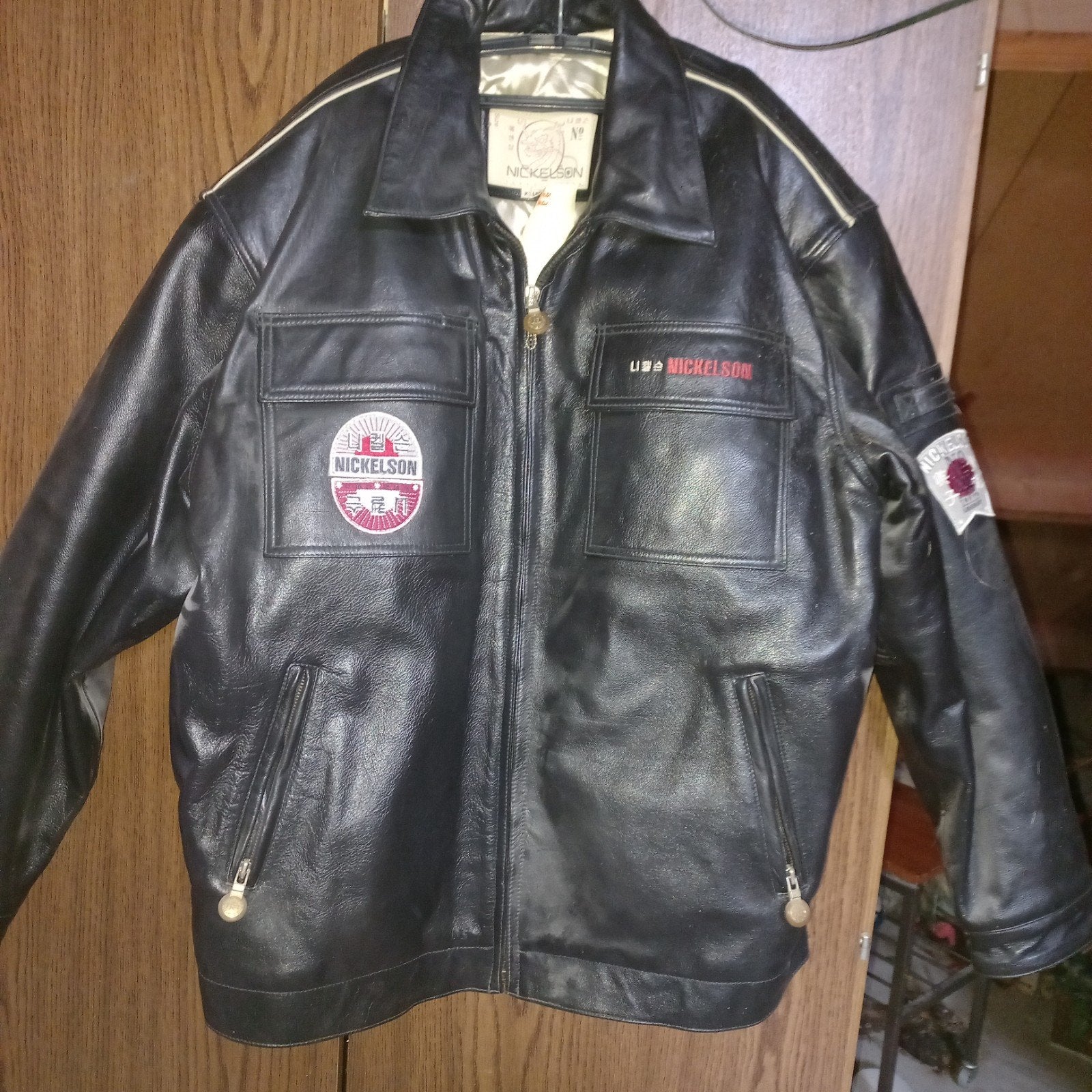 Nickelson leer vintage jas nieuw motorjas, Ophalen