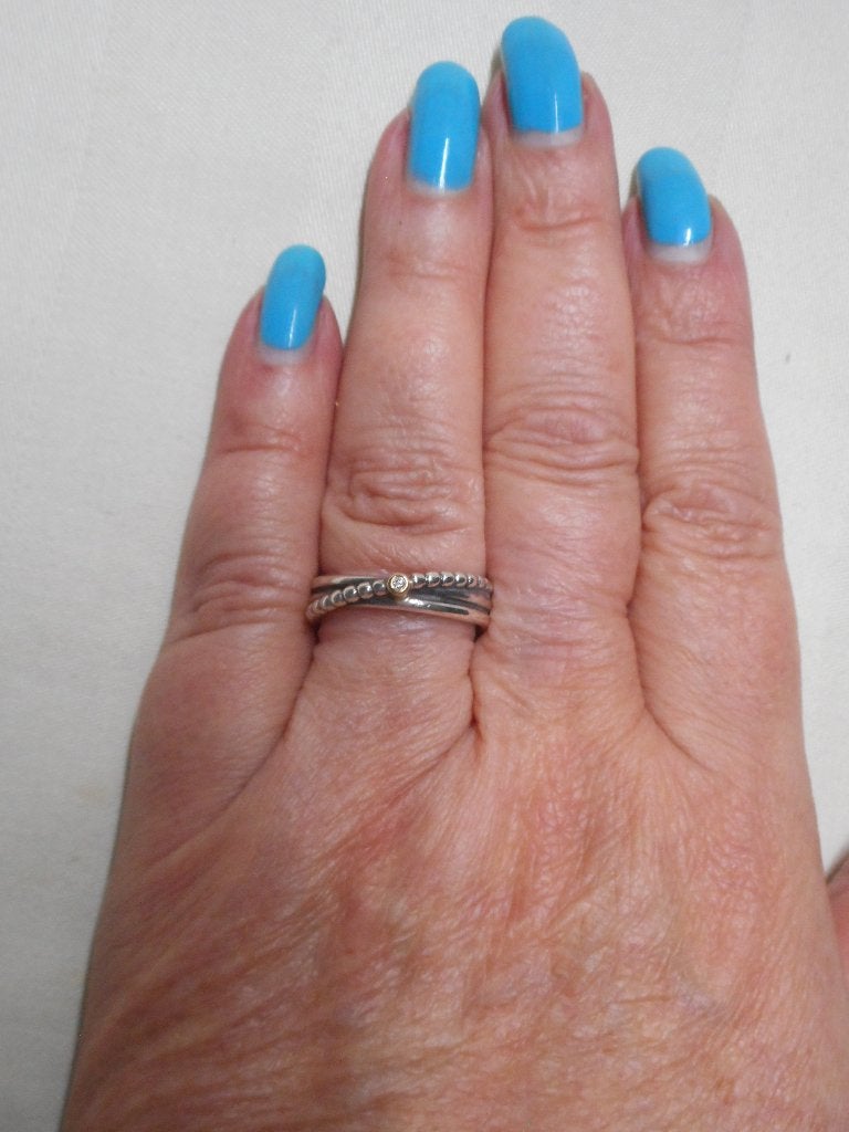 Pandora ring Rising Star Zilver met goud en diamant nr.730