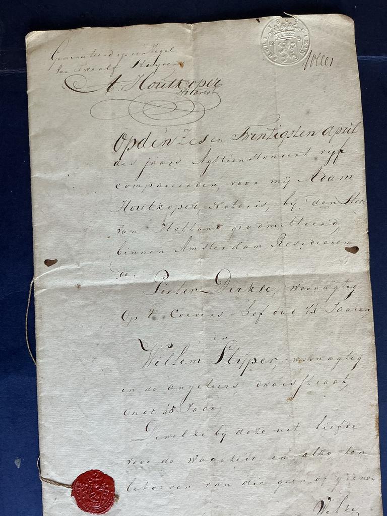 Oude akte met zegel, 1805 12 stuivers, Verzenden