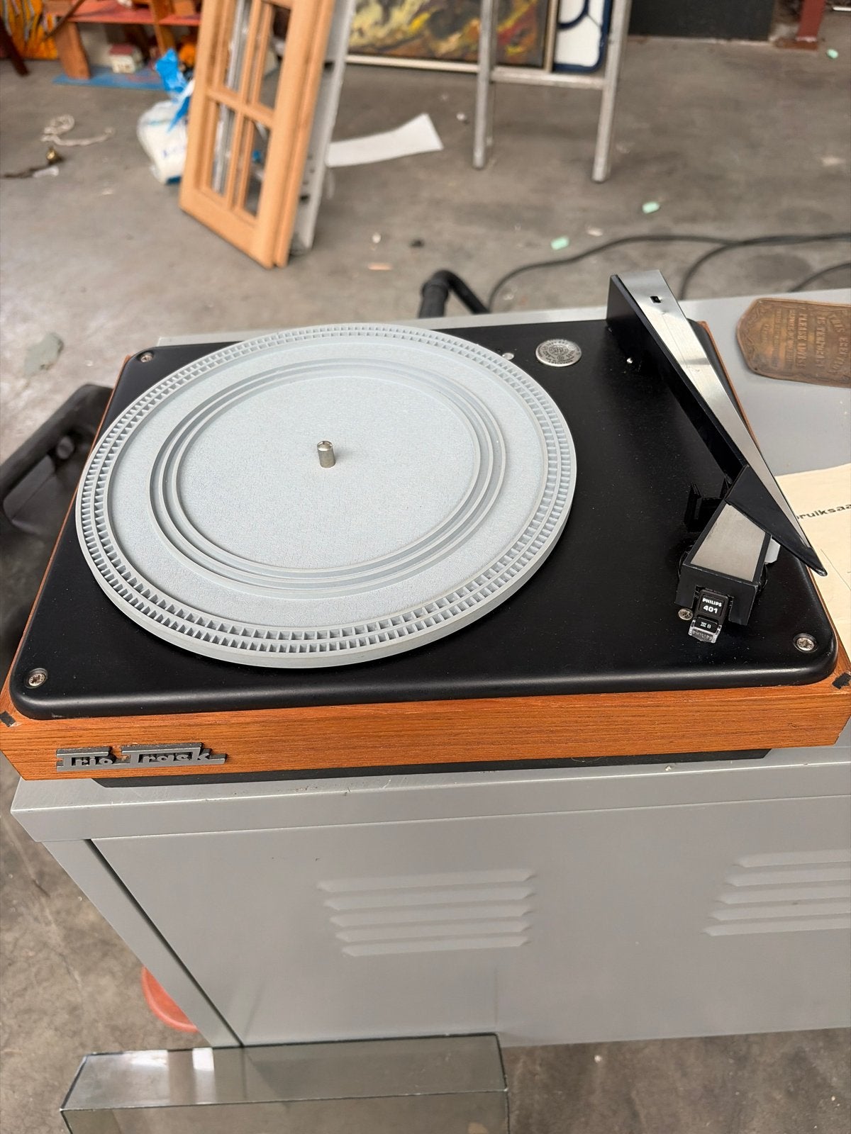 Vintage Triotrack Stereo Platenspeler 643 met Handleiding, Ophalen, Gebruikt, Platenspeler, Overige merken