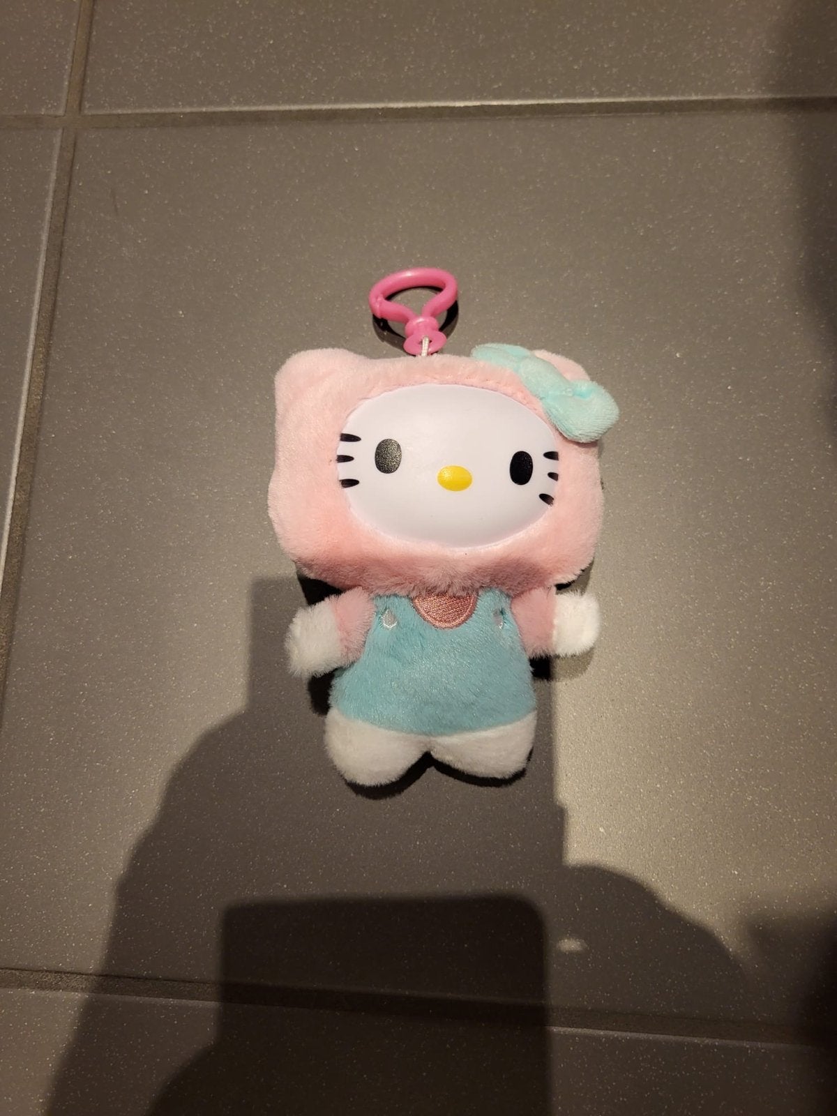 Hello Kitty Knuffel Sleutelhanger Roze/Blauw, Gebruikt, Overige merken, Overige typen, Ophalen of Verzenden