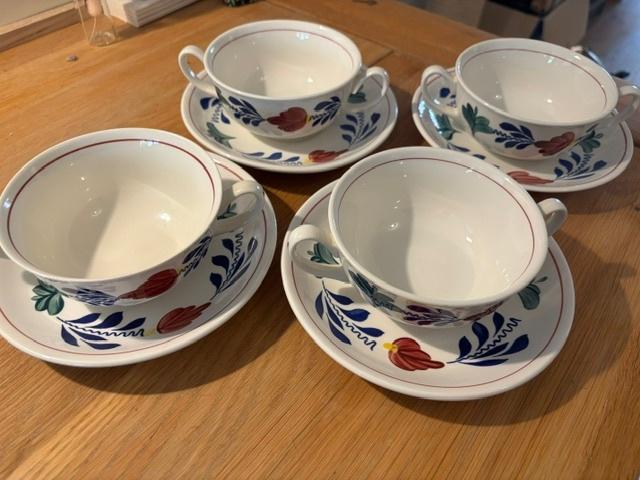 Boerenbont soepkommen, Huis en Inrichting, Keuken | Servies, Ophalen, Gebruikt, Kom(men), Aardewerk