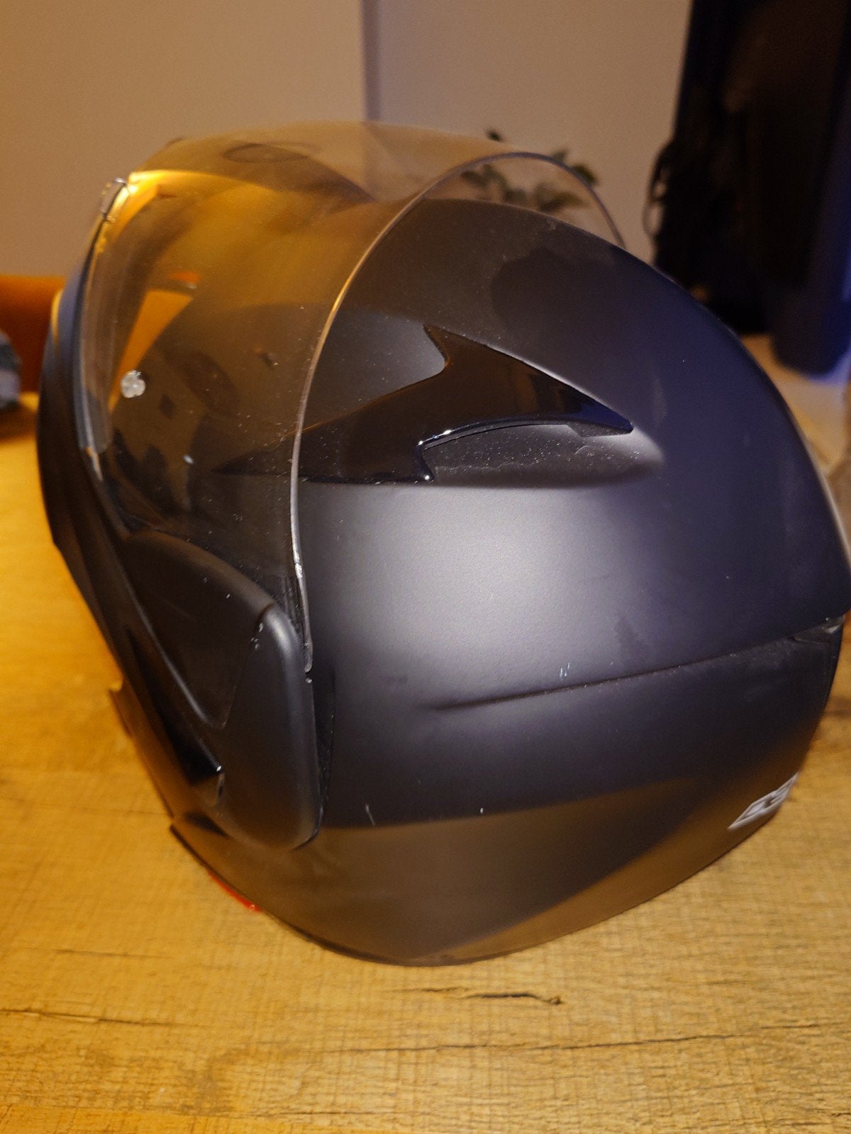 Demm Systeemhelm Maat L - Zwart Mat, Motoren, Systeemhelm, L, Tweedehands, Ophalen
