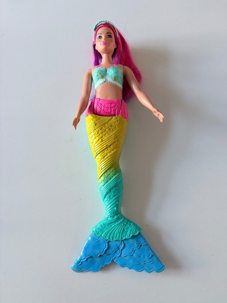 Barbie zeemeermin met roze haar, Ophalen of Verzenden, Gebruikt, Barbie