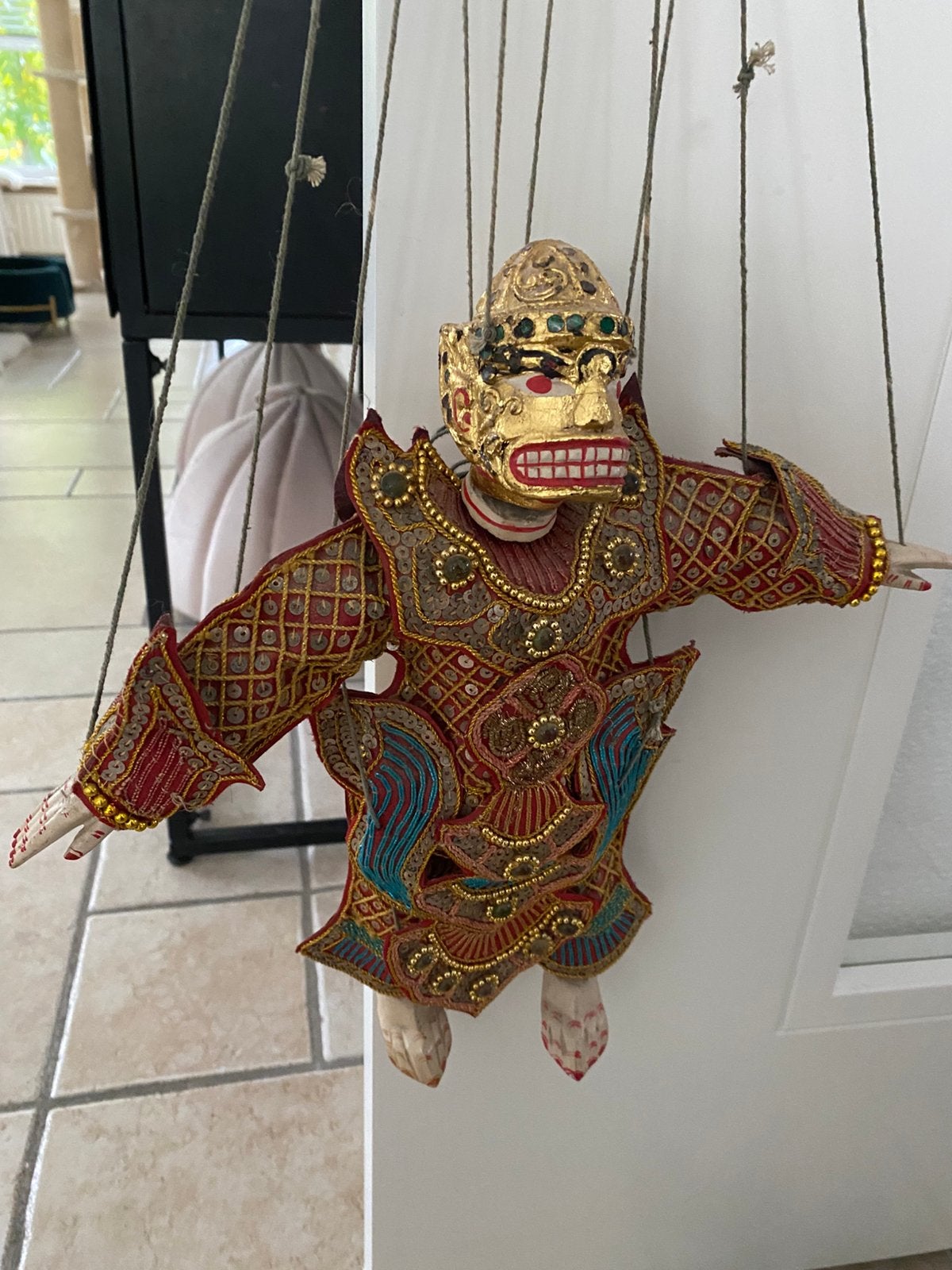 Vintage marionet, pop, aap, kleurrijk, Thailand, Ophalen