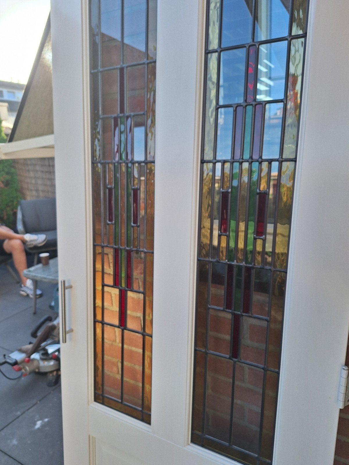 Binnendeur met glas-in-lood ramen, Ophalen, Gebruikt, 80 tot 100 cm, Binnendeur