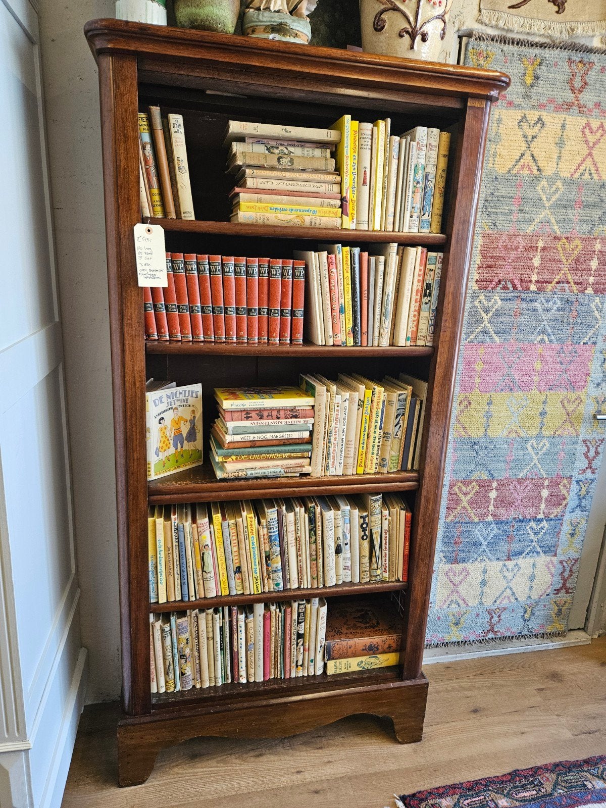 Antieke mahonie biedermeier boekenkast, Met plank(en), Antiek, 50 tot 100 cm, Glas