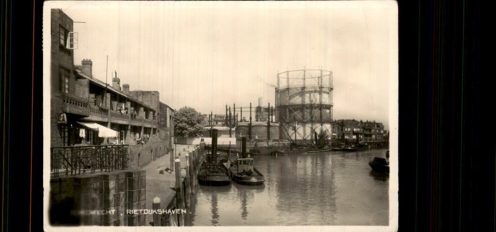 Dordrecht - Rietdijkshaven - Gashouder, Ophalen of Verzenden, 1920 tot 1940, Gelopen, Zuid-Holland