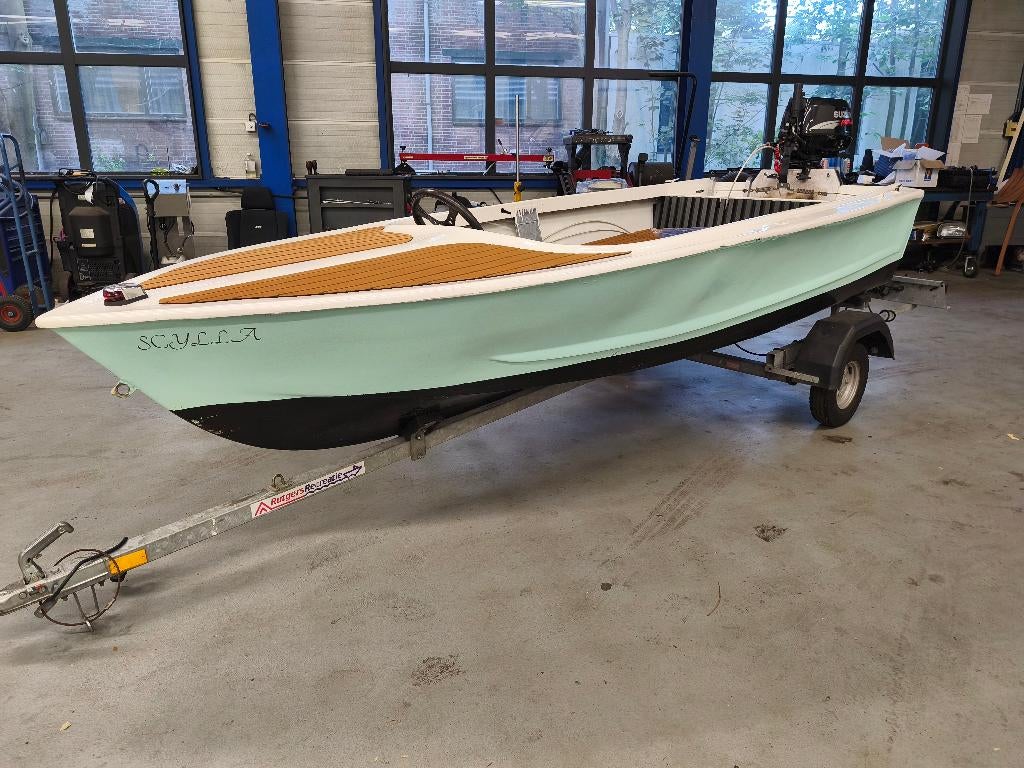 boot met trailer en buitenboord motor, Gebruikt, 4 m, Buitenboordmotor, Trailer