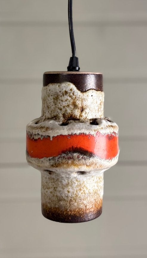 Vintage West-Duitse Fat Lava keramische hanglamp jaren 60/70, Ophalen of Verzenden