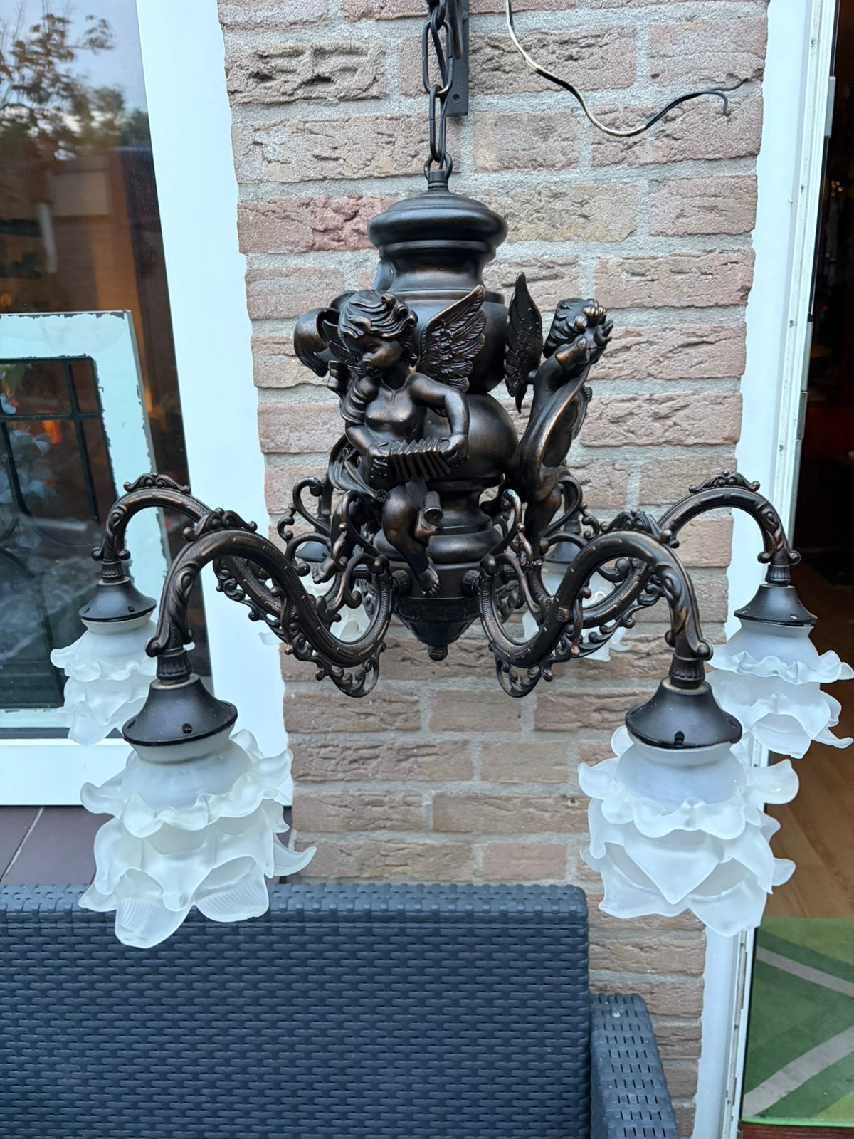 Prachtige klassieke barok engelen cherubijn lamp, Huis en Inrichting, Ophalen, Zo goed als nieuw