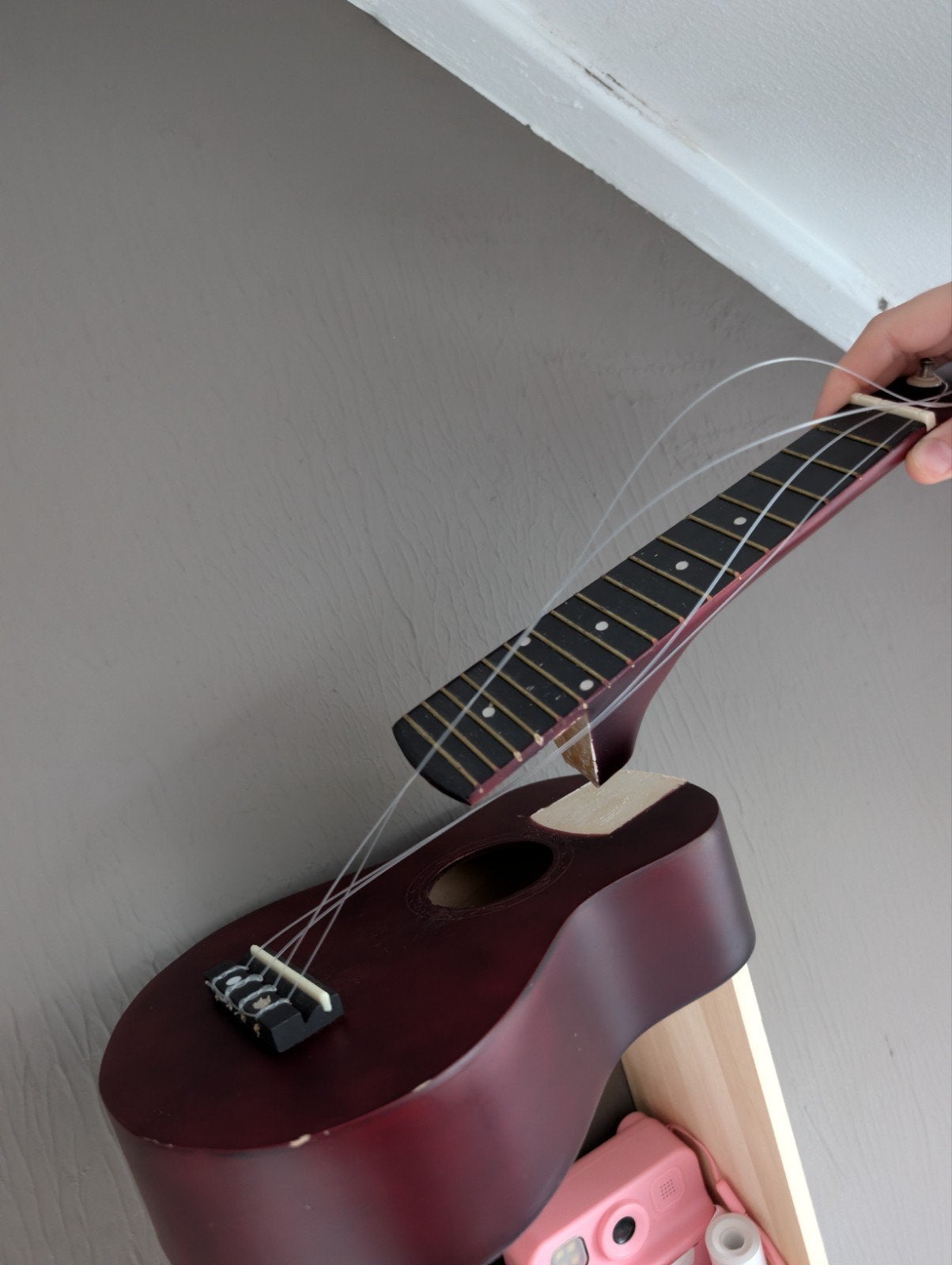 Kapotte ukulele Sheffield - ideaal voor onderdelen of repara, Ophalen of Verzenden, Gebruikt, Overige typen
