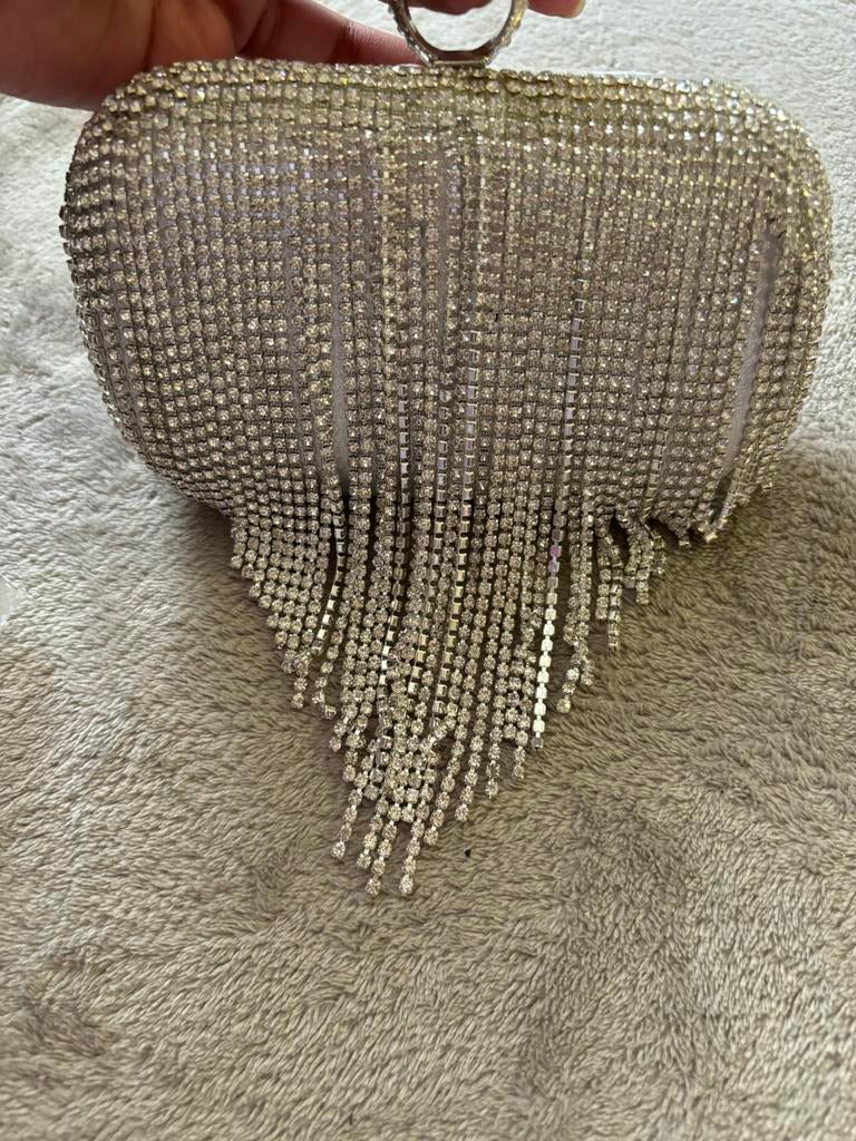 Mooie zilveren clutch met sieraad, Sieraden, Tassen en Uiterlijk, Tassen | Damestassen, Ophalen of Verzenden, Zo goed als nieuw