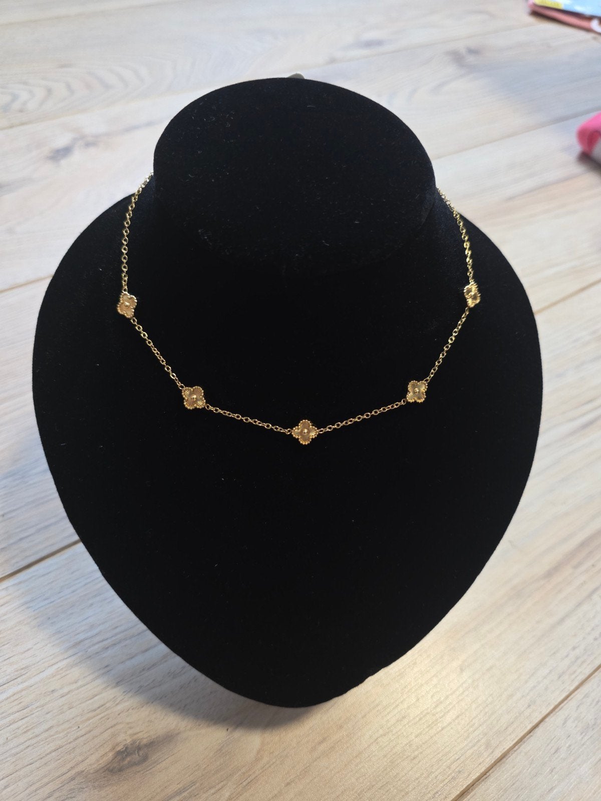 Elegante Klaver 4 Ketting in Goud, Zwartgoud of Witgoud, Ophalen of Verzenden, S, Z, S