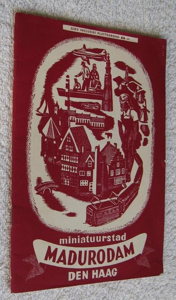 Gidsje (met plattegrond) van Madurodam Miniatuurstad 1952, Antiek en Kunst, Ophalen of Verzenden, Madurodam