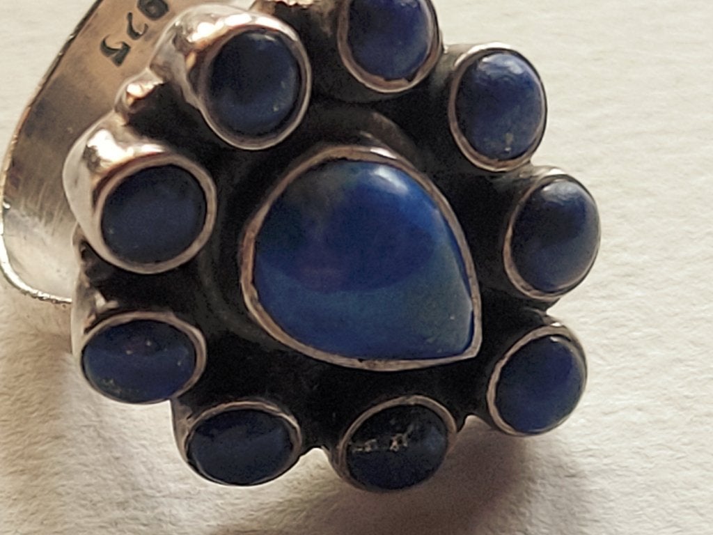RING 925 met Lapis Lazuli / Azuursteen / Lazuriet Zilver 18, 18 tot 19, Verzenden, Nieuw, Met edelsteen