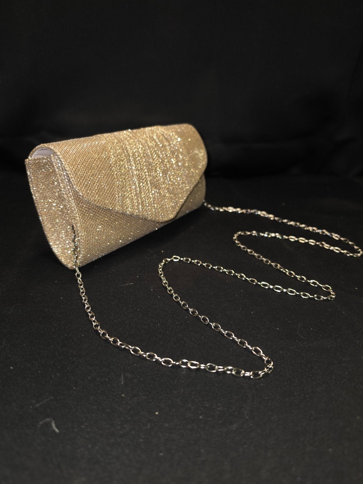 party clutch champagne glitter 20 x 10 cm, Overige kleuren, Nieuw, Ophalen of Verzenden